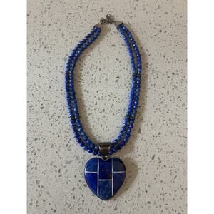 DTR Desert Rose Trading 925 Silver Lapis Lazuli Heart Pendant Necklace